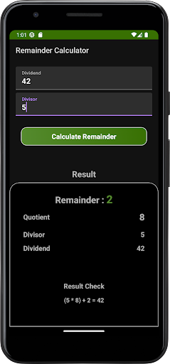 RemaindR Calculator Screen 2