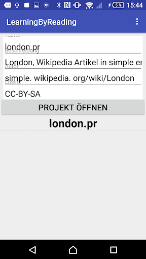 Android application Learning By Reading screenshort