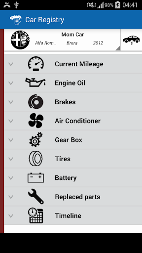 Android application CarG - Car Management screenshort