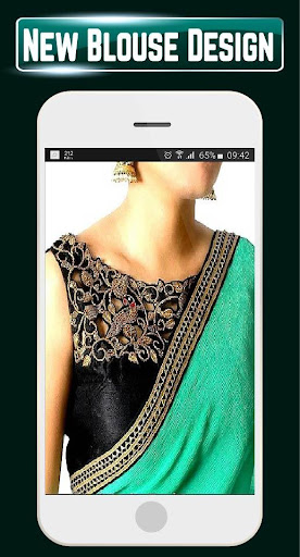 Blouse Designs Backless Neck Mirrorwork Back Front