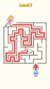 Toilet Rush Puzzle: Draw Race
