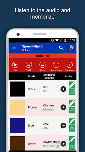 Learn Filipino Language App Screen 2
