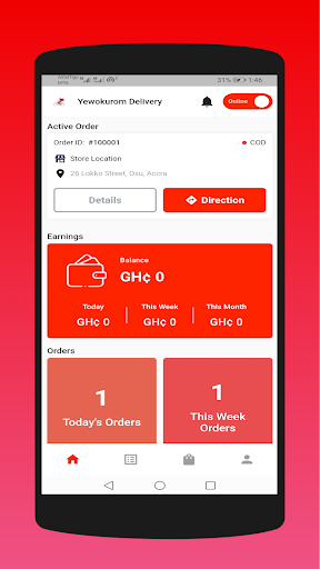 Android application Yewokurom Delivery App screenshort