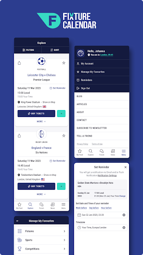 Android application Fixture Calendar screenshort
