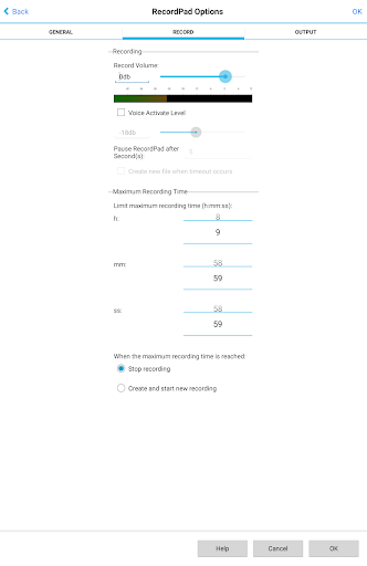 Screenshot of RecordPad Audio Recorder