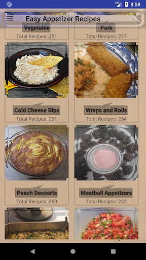Android application Easy Appetizer Recipes screenshort