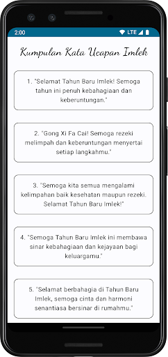 Android application Kumpulan Kata Ucapan Imlek screenshort