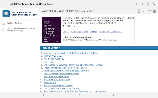 Screenshot of ASCRS U: Colorectal Surgery