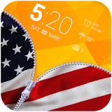 US Flag Zipper Lock App icon