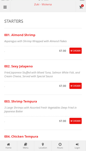 Zuki Mokena Online Ordering Screen 2