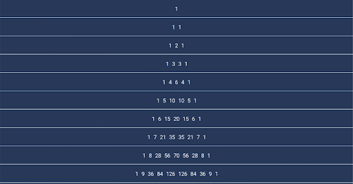 Android application Pascal's triangle screenshort