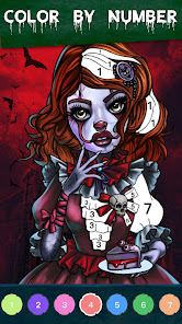 Zombie Coloring - Color by Numbers & Art Books screenshots 1