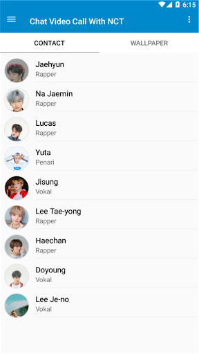 Android application NCT Fake Chat & Video Call screenshort