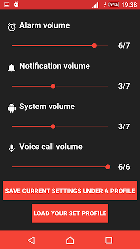 Volume Controls Screen 2