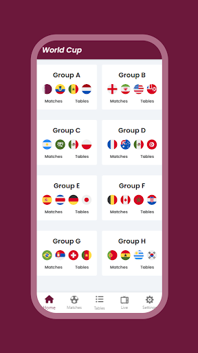 Android application World Cup 2022: Live screenshort