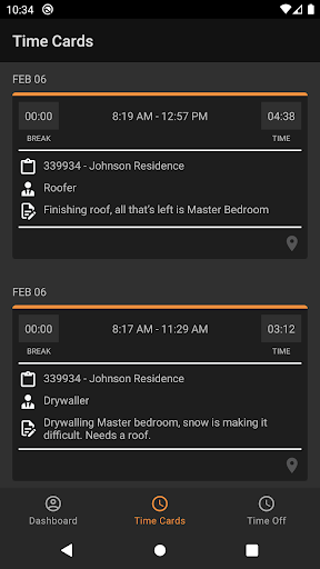 Android application Fishbowl Time Mobile screenshort