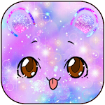 Cover Image of डाउनलोड Glitter Galaxy Cute Kitty Theme 1.1.3 APK