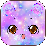 Glitter Galaxy Cute Kitty Theme icon