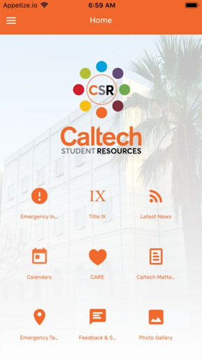 Android application Caltech Student Resources screenshort