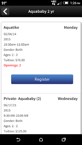 OWA Swim School Screen 3