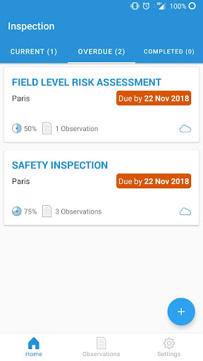 Android application Enablon Inspection screenshort
