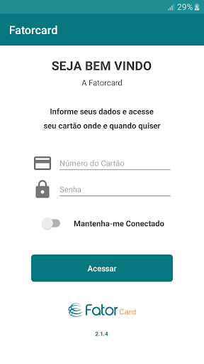 Android application Cartão Fatorcard screenshort