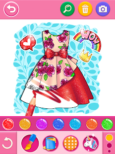 Glitter dress coloring and drawing book for Kids 5.0 Screenshots 9