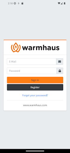 Android application Warmhaus B2B screenshort