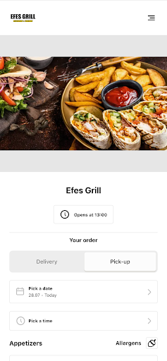 Android application Efes Grill screenshort