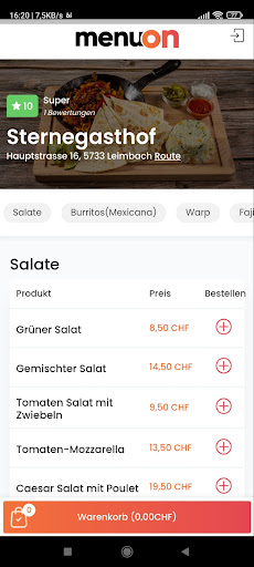 Android application STERNE GASTHOF screenshort