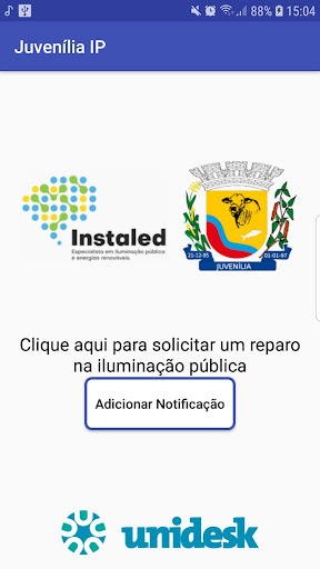 Android application Juvenília Iluminação Pública screenshort