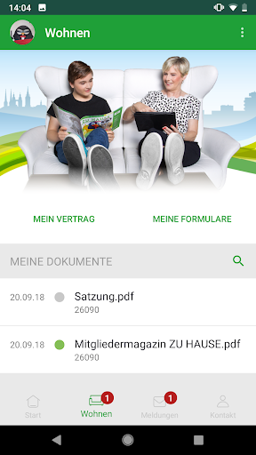Meine FZWG – Serviceportal Screen 3