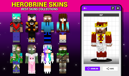 Herobrine Gamer  Minecraft PE Skins