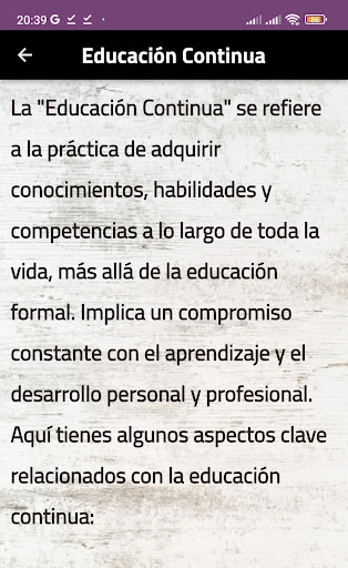 Android application sustentabilidad intelectua screenshort