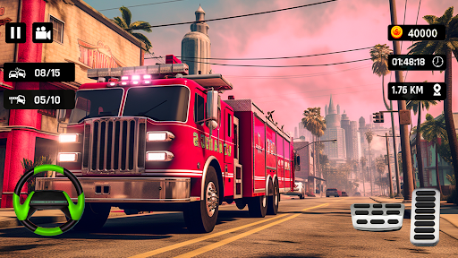 City Fire Truck Driving Games Screen 2