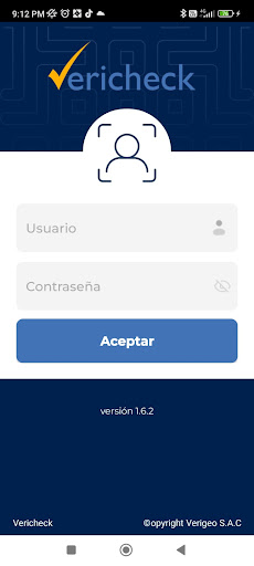 Android application Vericheck - Biometria Facial screenshort