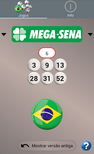 Android application Loteria Brasil: Algoritmo screenshort