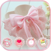Pink Lace Ribbon Theme  Icon