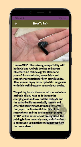 lenovo Live Pods xt9o Guide Screen 3