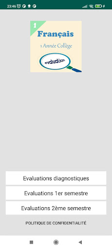 Android application Evaluations français college1 screenshort
