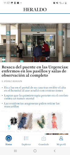 Android application Heraldo de Aragón screenshort