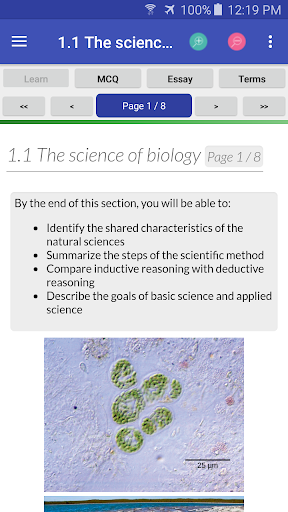 Biology Textbook MCQ & Tests Screen 3