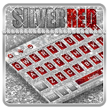 Silver Red Glitter Keyboard Theme icon