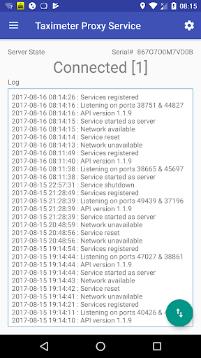 Android application Taximeter Proxy Service screenshort
