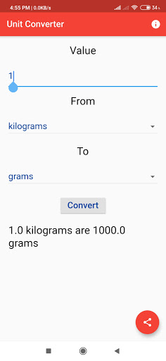 Unit Converter Screen 2