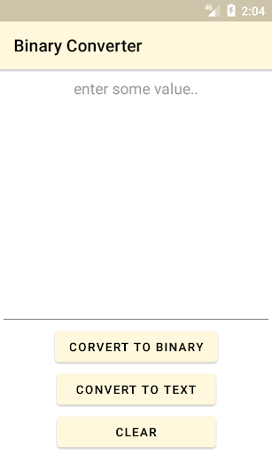 Android application Binary Converter screenshort
