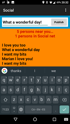 Android application Social Bluetooth screenshort