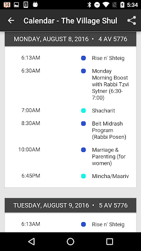 The Village Shul Screen 2