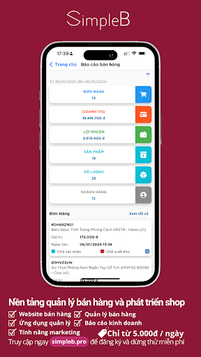 SimpleB - Quản Lý Shop Bán Lẻ Screen 2