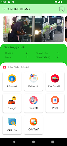 Android application KIR ONLINE BEKASI screenshort